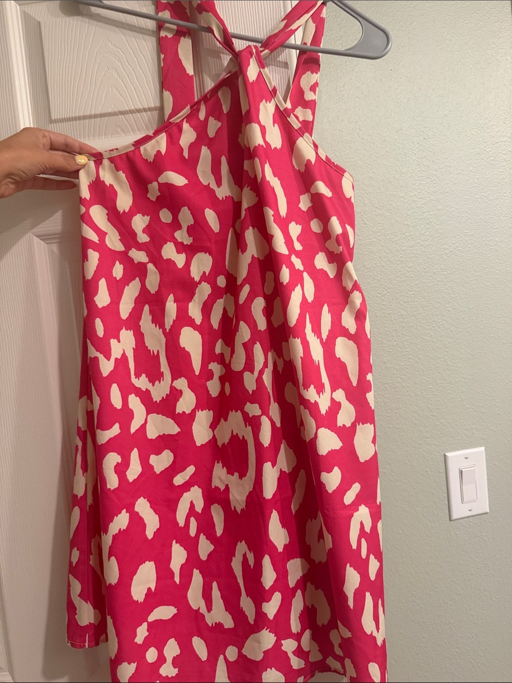 Amazon Pink and Cream Leopard Print Sundress